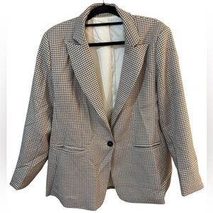 Maurices Black, Brown & Cream Houndstooth Blazer With Lining Sz XXL